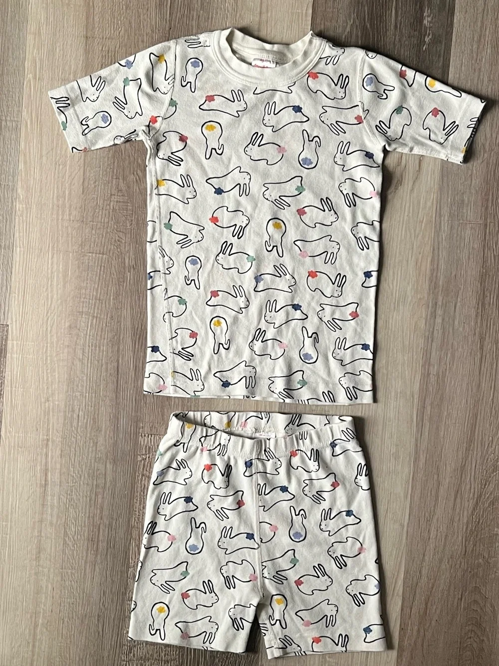 Hanna Andersson Bunny Rabbit Short Pajama Set size 8 100% Organic Cotton